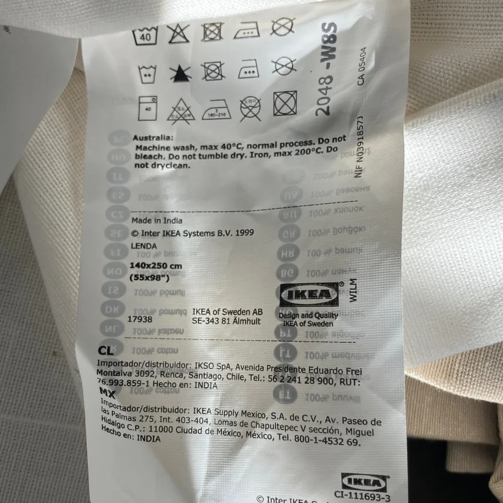 IKEA 55x98 White Curtain Panels Set of two Lenda